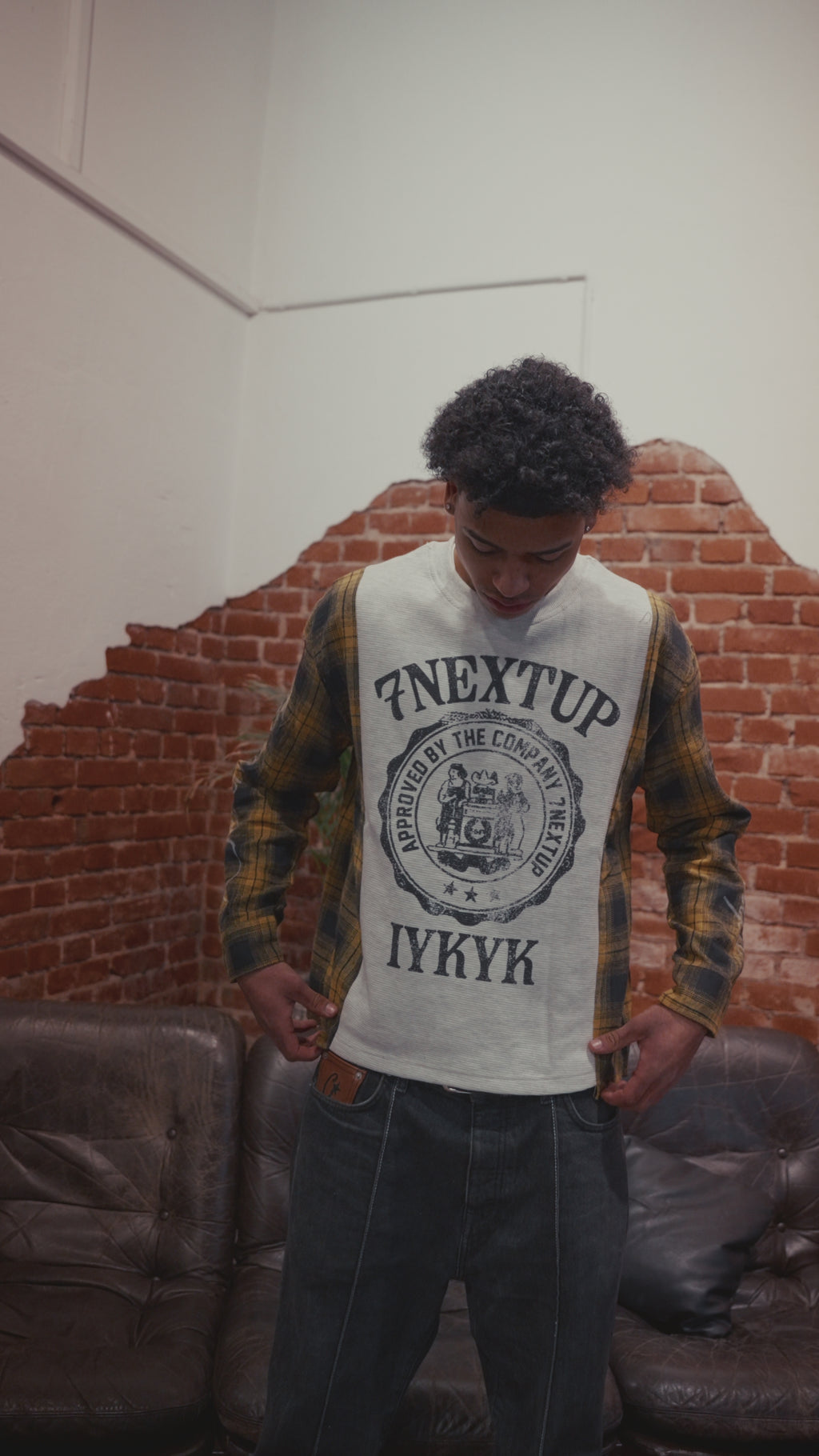 YELLOW 7NXTUP PLAID LONGSLEEVE