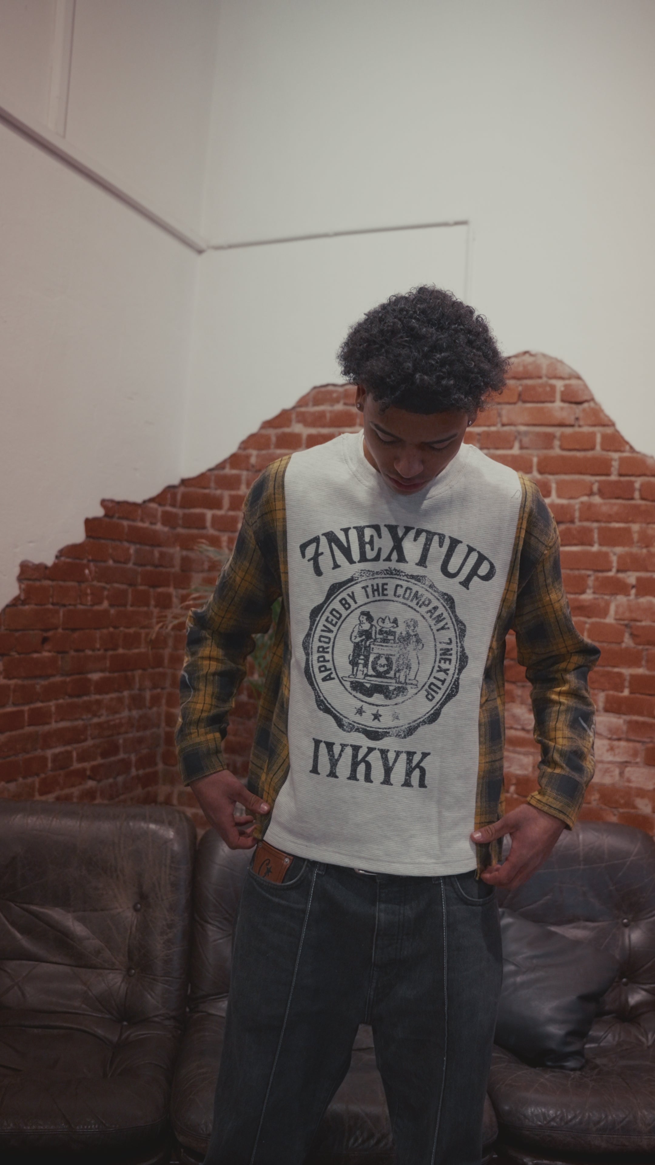 YELLOW 7NXTUP PLAID LONGSLEEVE